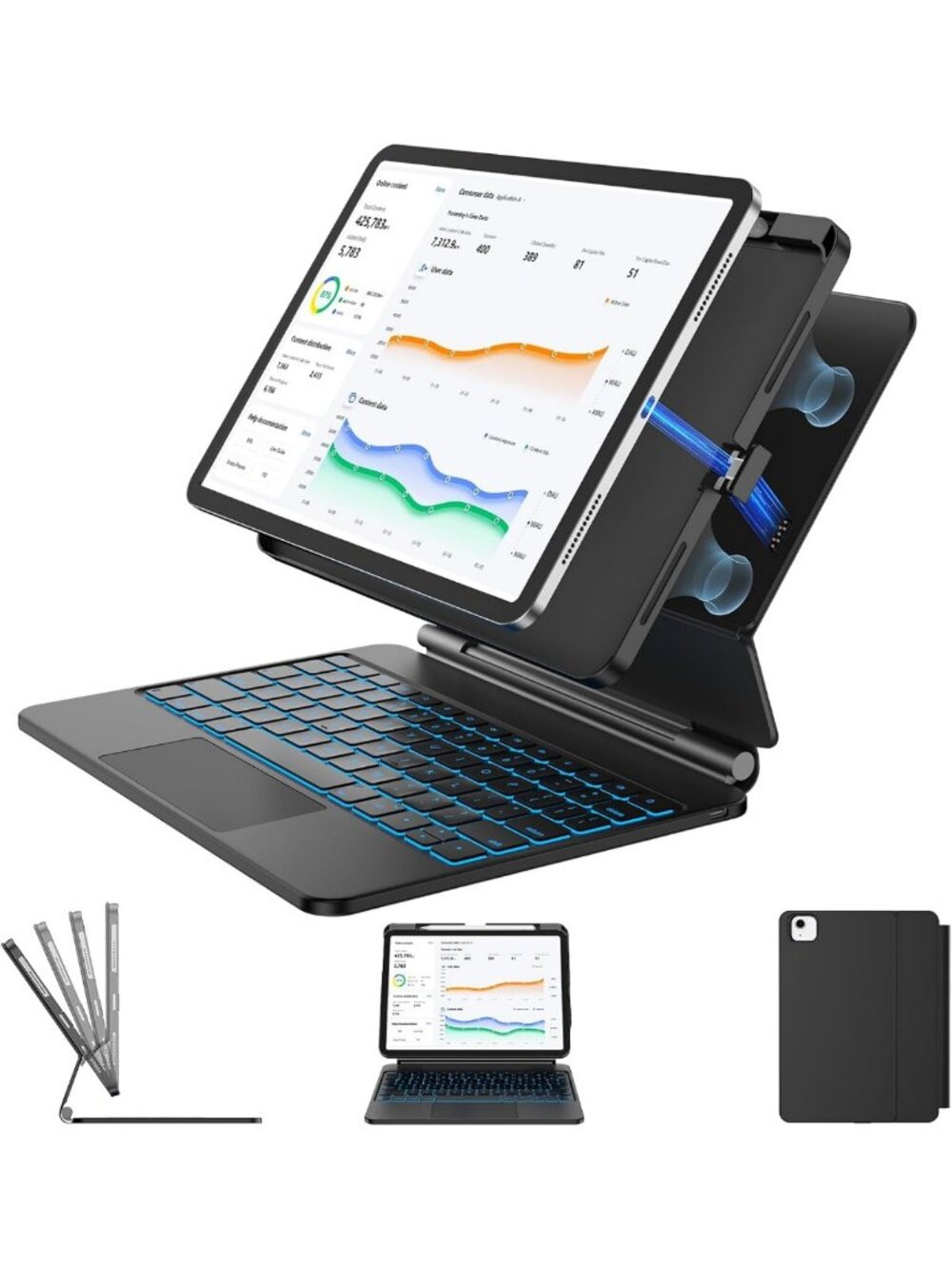 Stylish Keyboard Case for iPad 11th Gen & 10th Gen - Slim, Lightweight